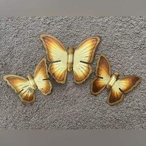 Decorative Gold Metal Butterfly Wall Art Set